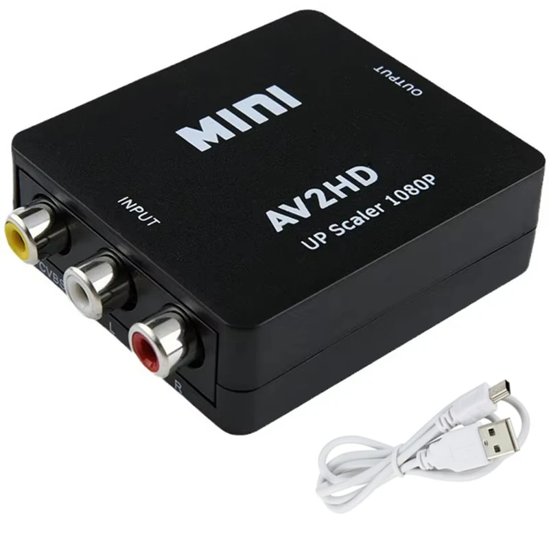 1080P AV Converter HDTV Video Scaler Adapter Box For HDTV DVD Projector Monitor Device Easy Connection Composite Output Adapter