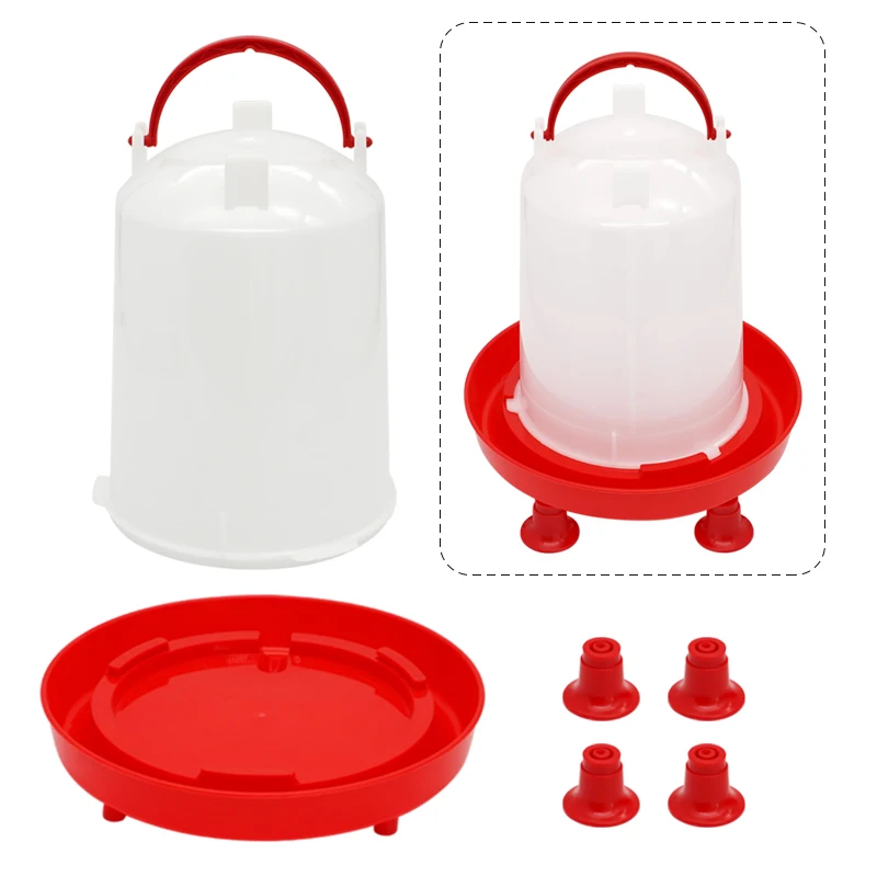 Automatic Chicken Drinking Goblet Bucket 3L Capacity Plastic 3