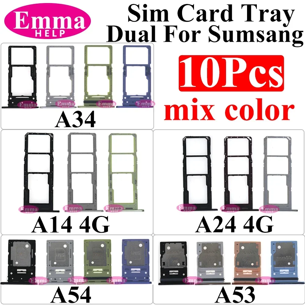 Soporte de tarjeta Sim para Samsung Galaxy A02 A03 A04 A10 A30 A50 A70 A12 A22 A32 A52 A72 A31 A51 A71 Tarjeta dual Teléfono Sim Tarjeta SD Bandeja