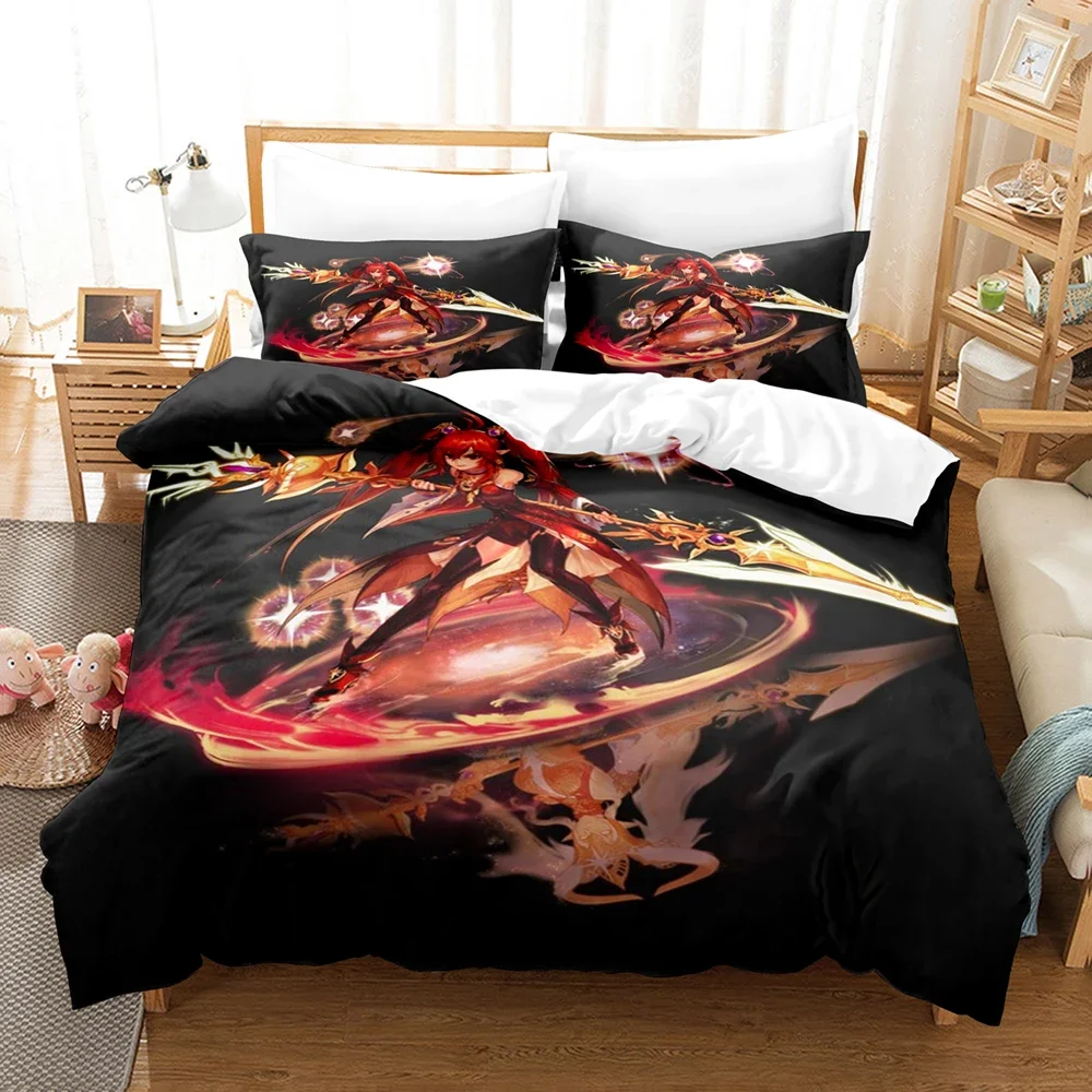 3D Printing Anime Game Dungeon & Fighter Bedding Set Single Double King Bed Set Children's Bedroom Duvet cover Set Home Textiles