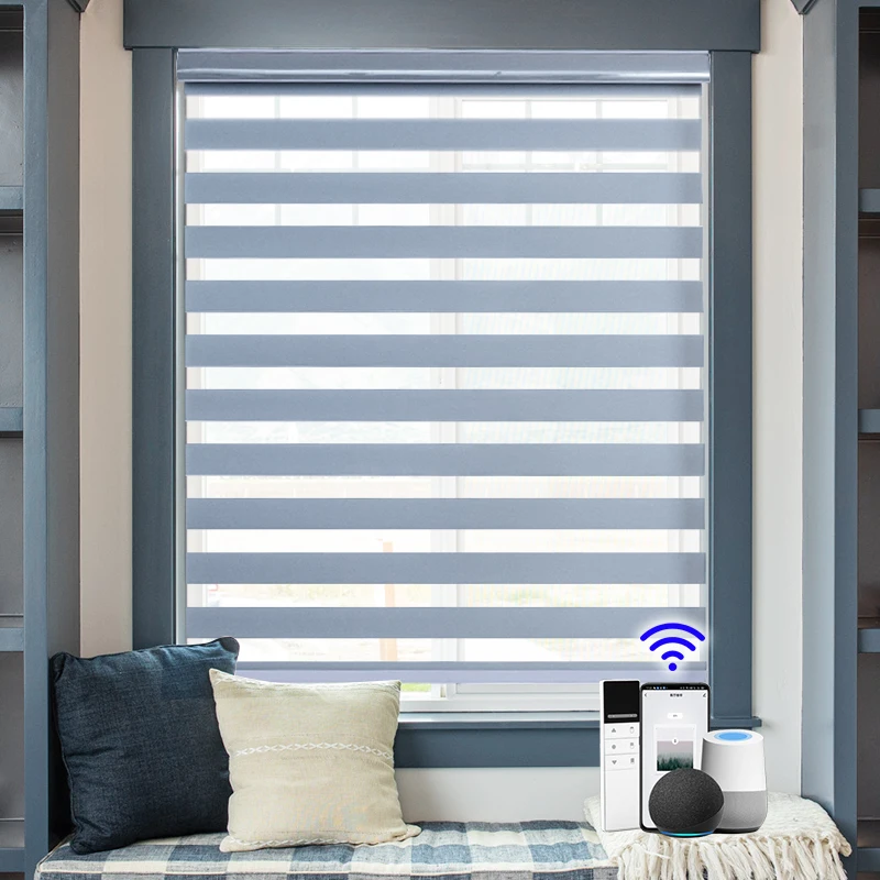 Tuya Zigbee Electric Rolloer Blinds Night And Day Zebra Blinds For Windows Automatic Blackout Roller Shutter With Remote Control