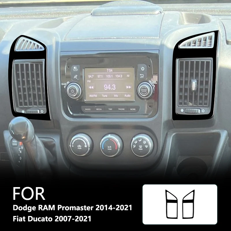 

Center Air Vent Panel Brand New ABS Gloss Black Stickers For Dodge RAM Promaster 14-21 Fiat Ducato 07-21 Car Accessories