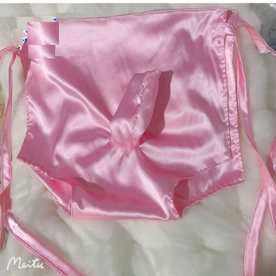 Men Handmake Pink Silky Touch Briefs Show Dance Wear Male Underwear