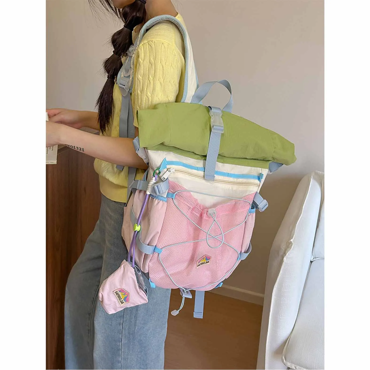

Niche design backpack for women 2025 new large capacity outdoor travel backpack hiking backpack schoolbag for students