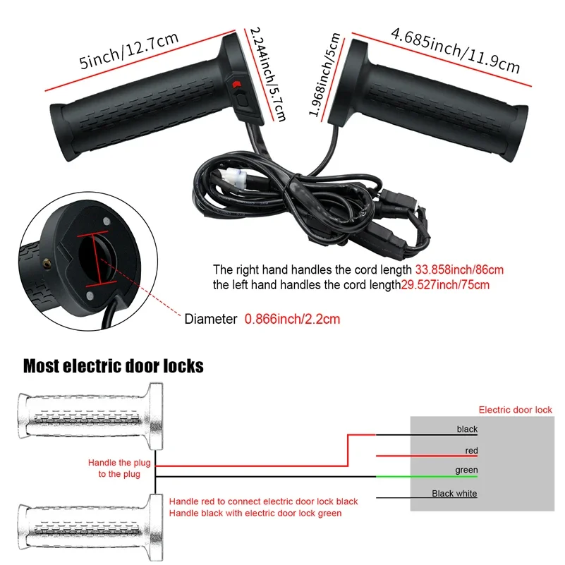

NewHigh-end Retrofit Heated Handle Bar Moto Bike Heating Grips Sleeve Electric Heating Motorbike ATV Heater Grip With Indicator