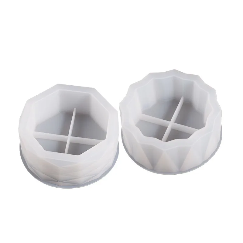 Schneiden Blume Topfpflanze Desktop Ornament Silikon Form DIY Gips Make-Up Pinsel Lagerung Box Kerze Container Harz Form Handwerk