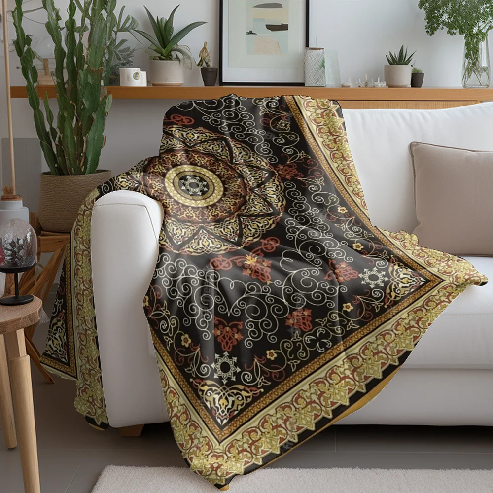 Boho Mandala Decorative Throw Blanket Psychedelic Bed Blanket Ethnic Pattern Bed Cover Decorative Sofa Throw Blanket