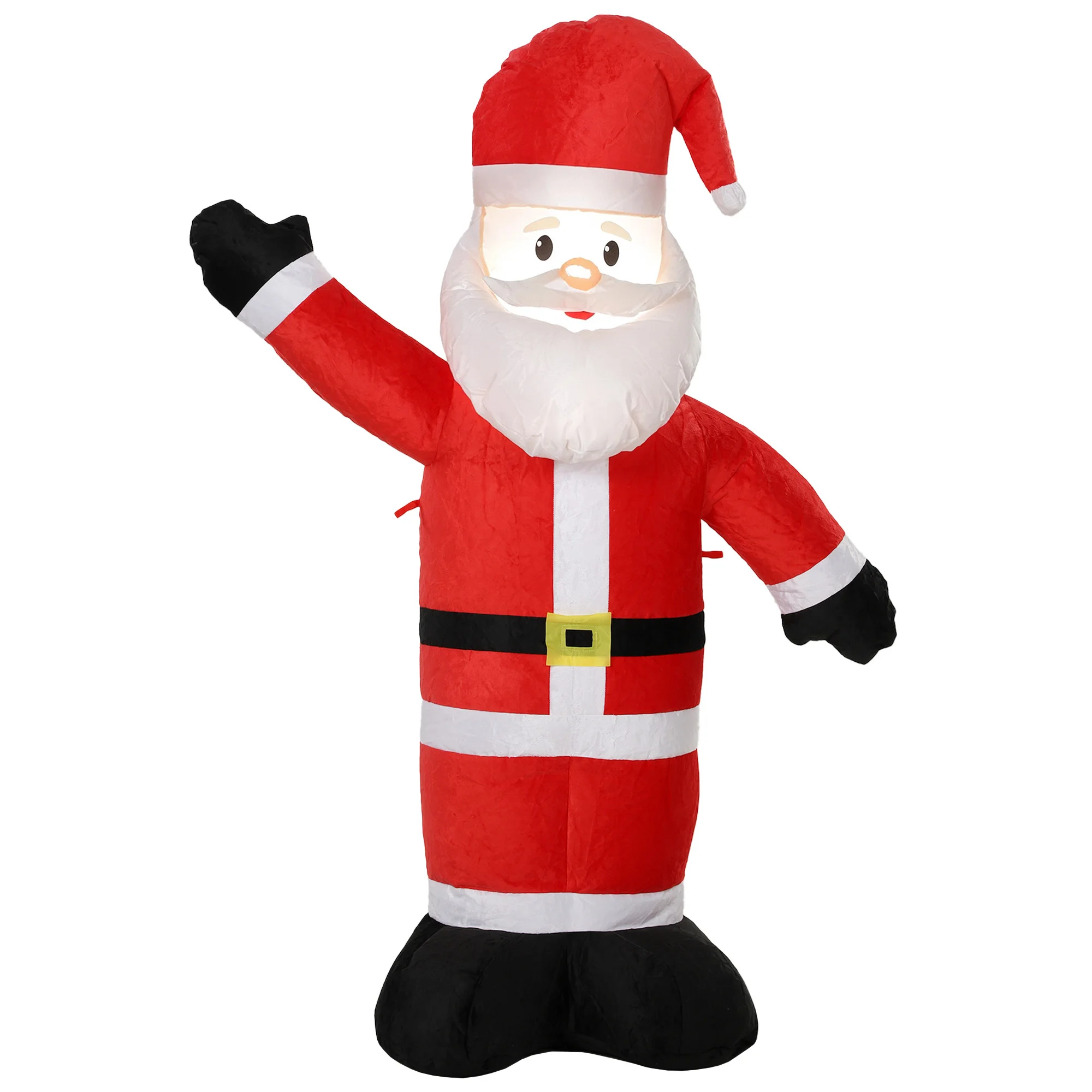 Outsunny opblaasbare kerstman, 150 cm, met ledverlichting en opbergtas, rood.