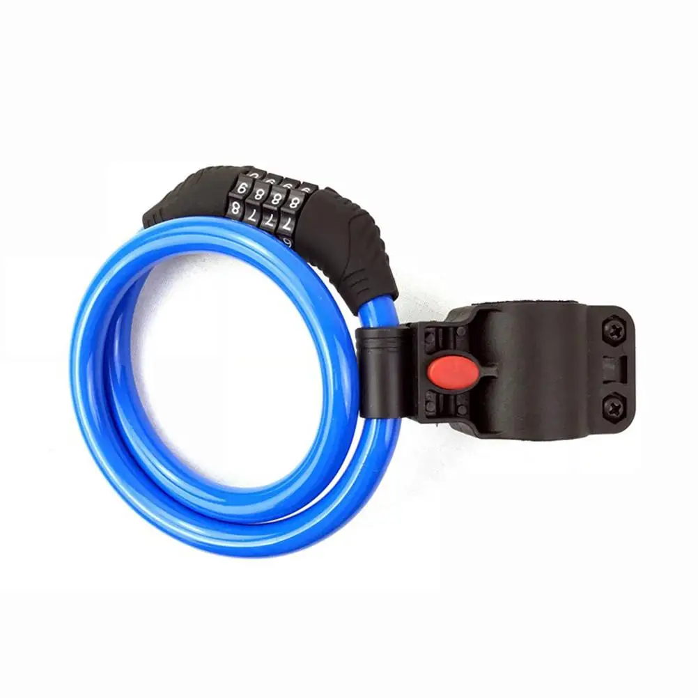 

4 Steel Cable Lock Cycling Heavy Duty Cable Combination Password Bike Cable Lock Cable Coded Chain Lock Blue