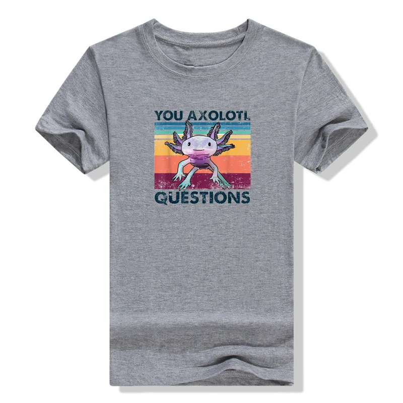 Retro 90s Apparel Funny You Axolotl Questions T-Shirt Vintage Tee Shirts for Women Men Y2k Aesthetic Clothes Novelty Gift Outfit