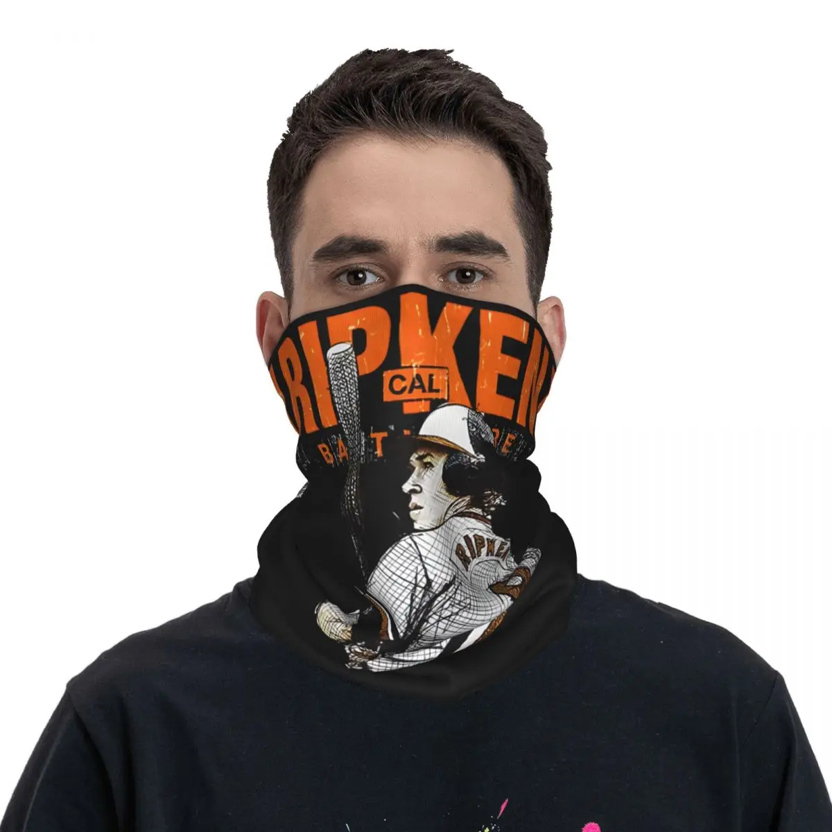 C-cal Ripken Jr Bandana estampada para motocicleta, bufanda facial, pasamontañas multiusos, lavable, para ciclismo, Unisex, para adultos