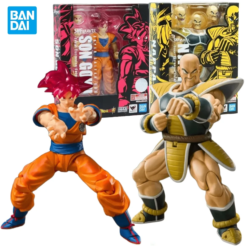 In Stock Original Bandai S.H.Figuarts SHF Dragon Ball Z CJ Nappa SON GOKU Anime Action Figure Model PVC Toys Collectible Gifts