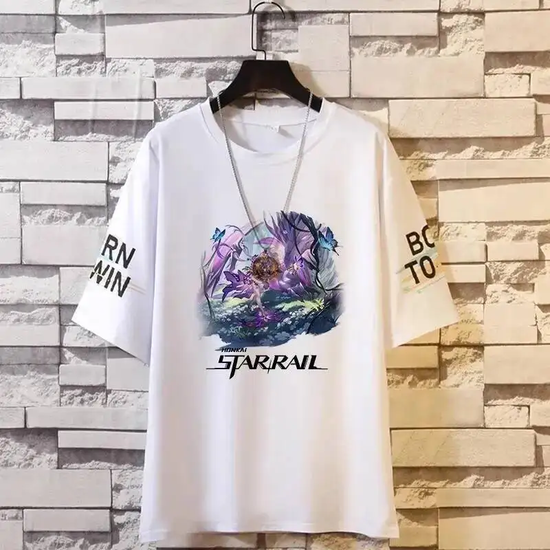 

Аниме-игра Honkai: Star Rail Cos Aglaea Mydei Tribios Castorice и т. д. Футболка-пуловер унисекс для подростков Leniency 2025 года