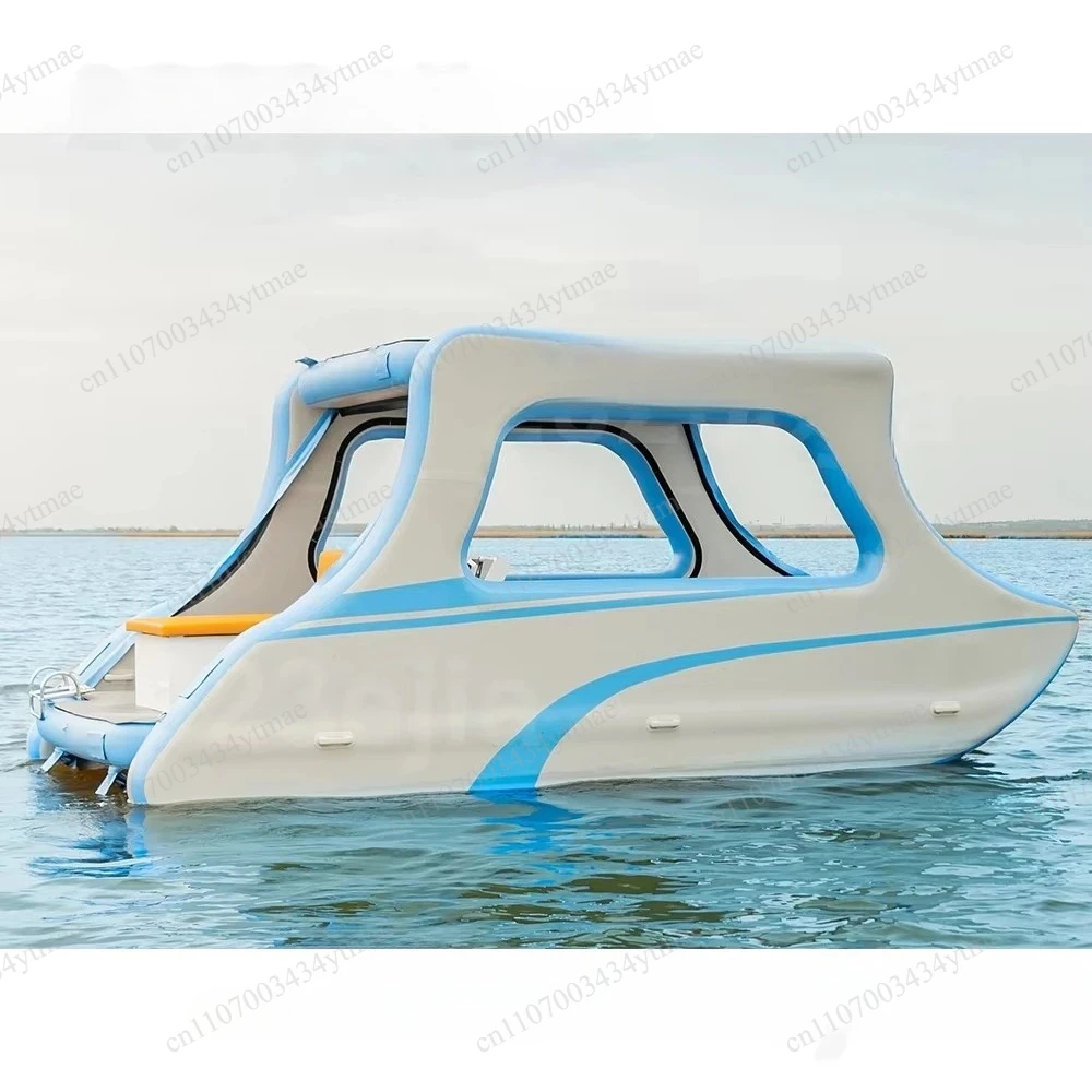 Nuevo Bote Inflable Flotante para Fiestas con Motor Eléctrico, Embarcación de Recreo Acuática para Adultos