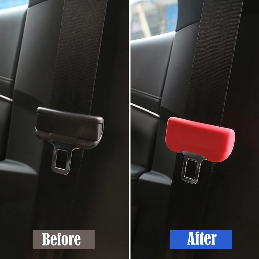 Car Safety Belt Clip Plug Silicone Cover Protective Cover Car Seatbelt Cover Seat Belt Buckle Slip-Resistant Clamp Fixing Clip