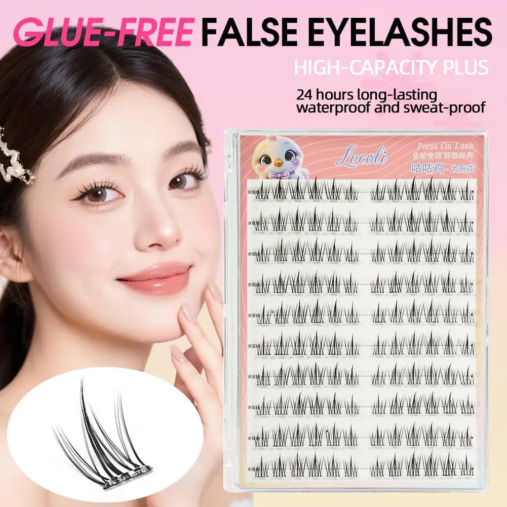 DIY Self-Adhesive Cluster Lashes 10 Rows Glue-Free DIY False Lashes Korean Manga Style Sectioned Eyelashes Natural Soft