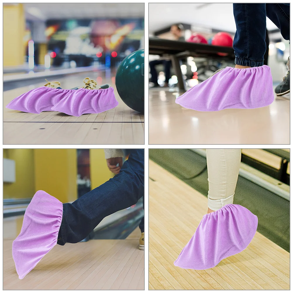 2 Pairs Bowling Shoe Covers Outdoor Sneaker Boots Protectors Violet Accessories for Women Child