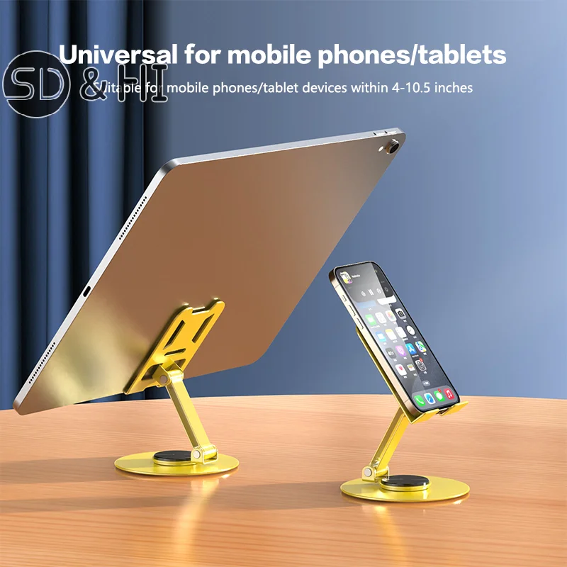 All Metal 360 Rotation Multi Functional Portable Folding Mobile Phone Holder For All Mobile Phones