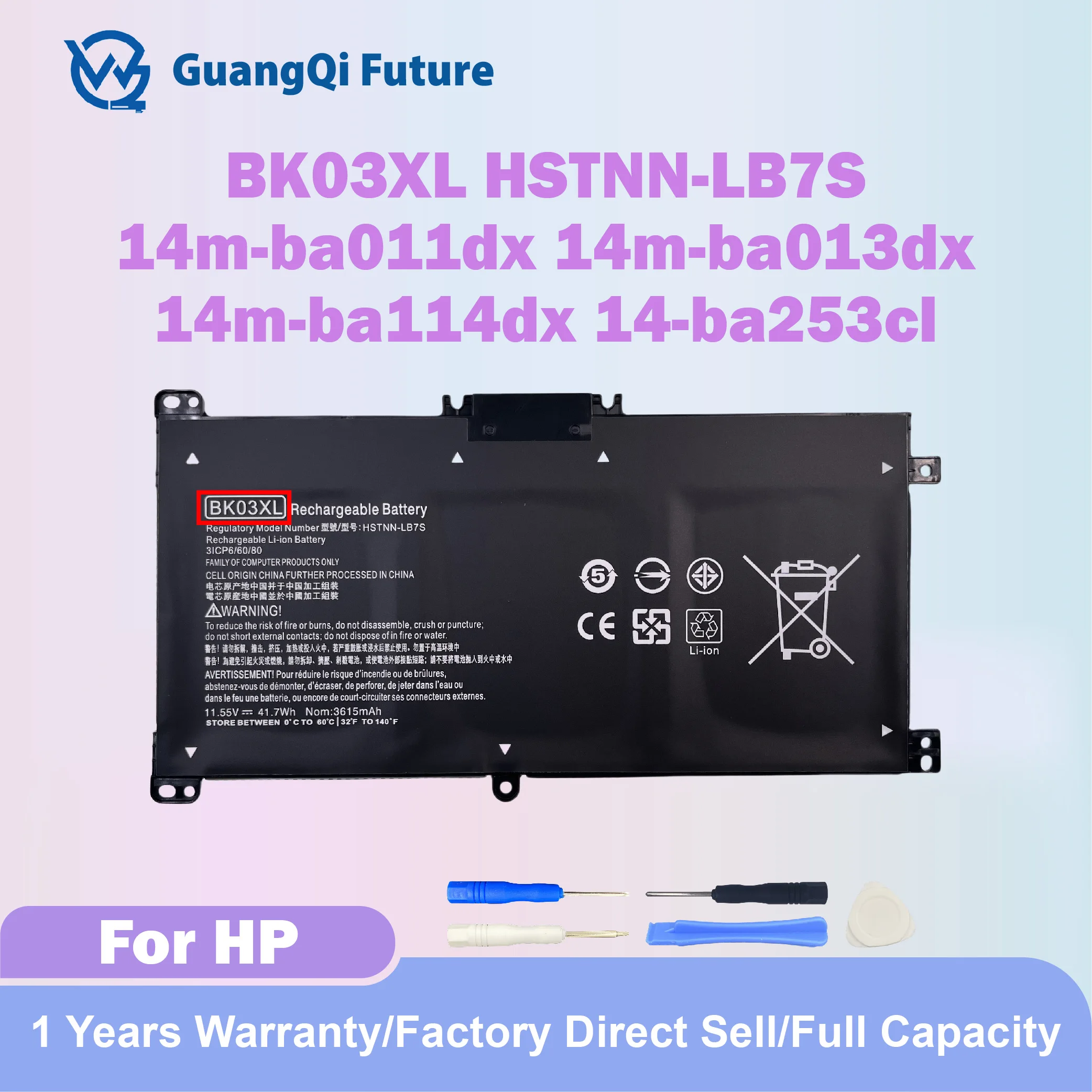 BK03XL HSTNN-LB7S 41.7Wh New Rechargeable Battery For HP Pavilion X360 BK03041XL 916366-421 916366-541 916811-855 916812-855 HST
