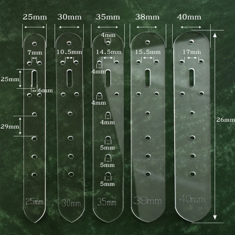 5Pcs Belt Hole Positioning Templates, 5 Size 25mm 30mm 35mm 38mm 40mm image 6