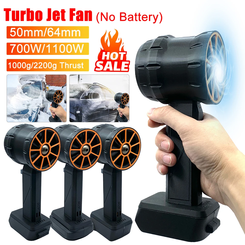 1100W Turbo Fan 1000g/2200g Thrust Brushless Motor Violent High Power Blowing Hair Dryer Strong Wind Turbo Jet Fan for Makita