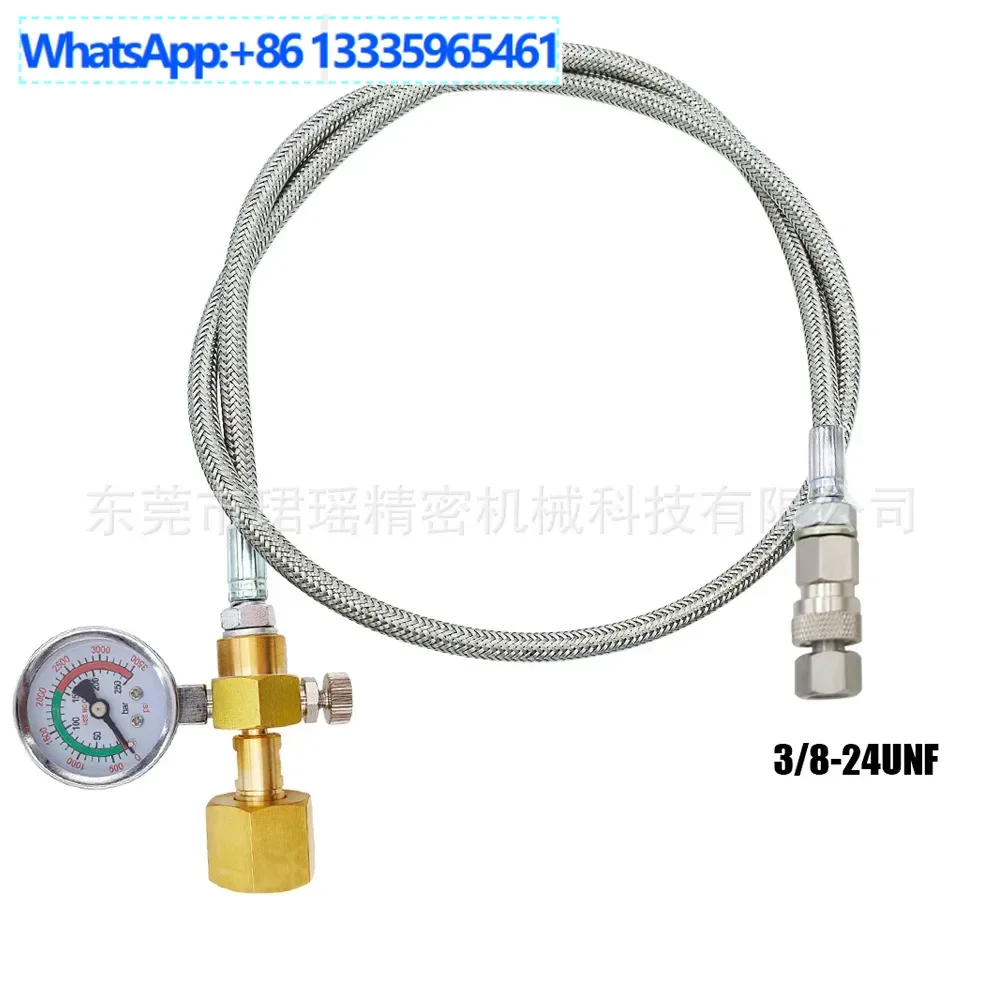 

W21.8 G5/8 CO2 Cylinder with 90cm Steel Braided Hose Large to Small 3/8-24 UNF