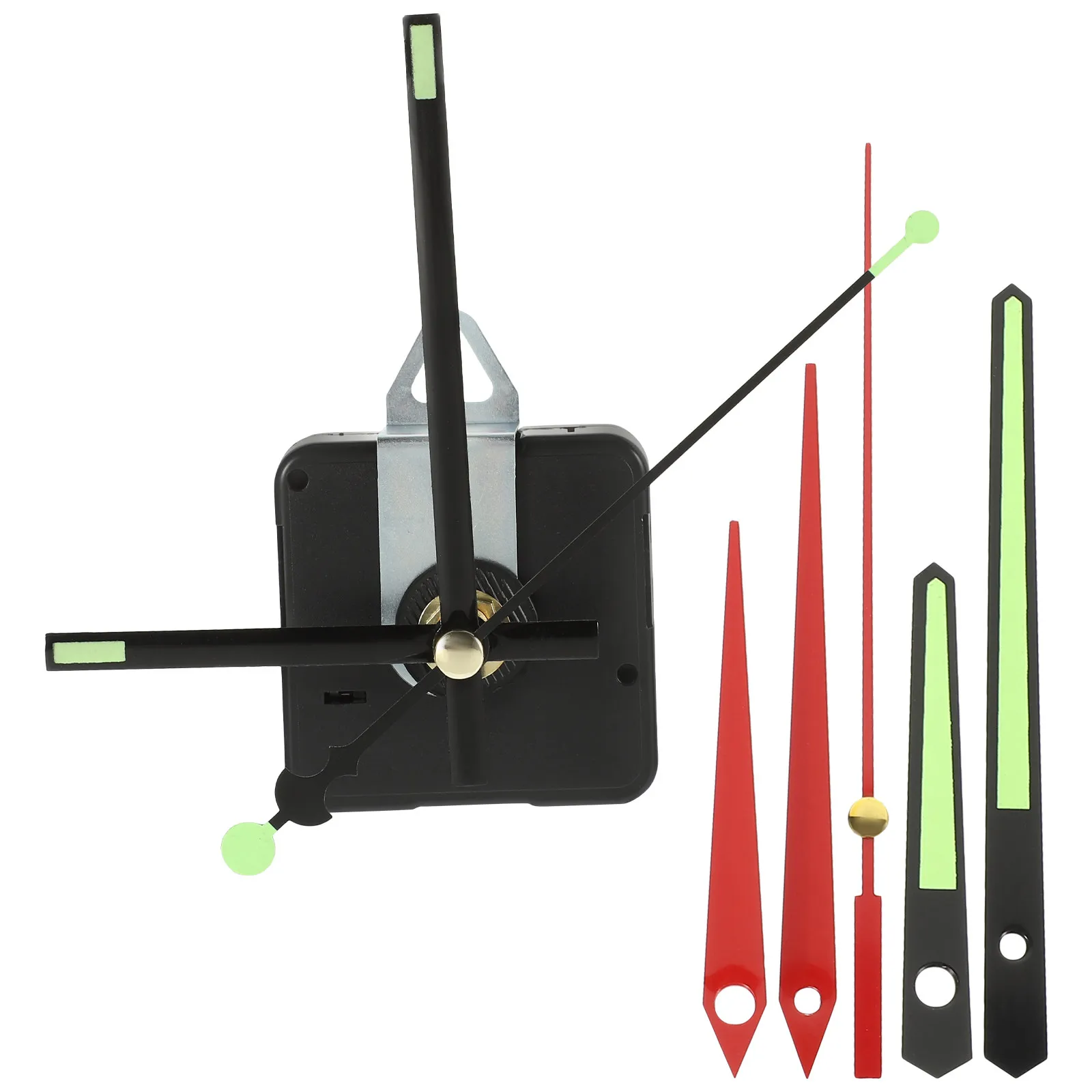 1Set Clock Mechanism Replacement Kit Battery Operated Silent Movement with Fluorescent Hands for Clock DIY Crafting and Repair