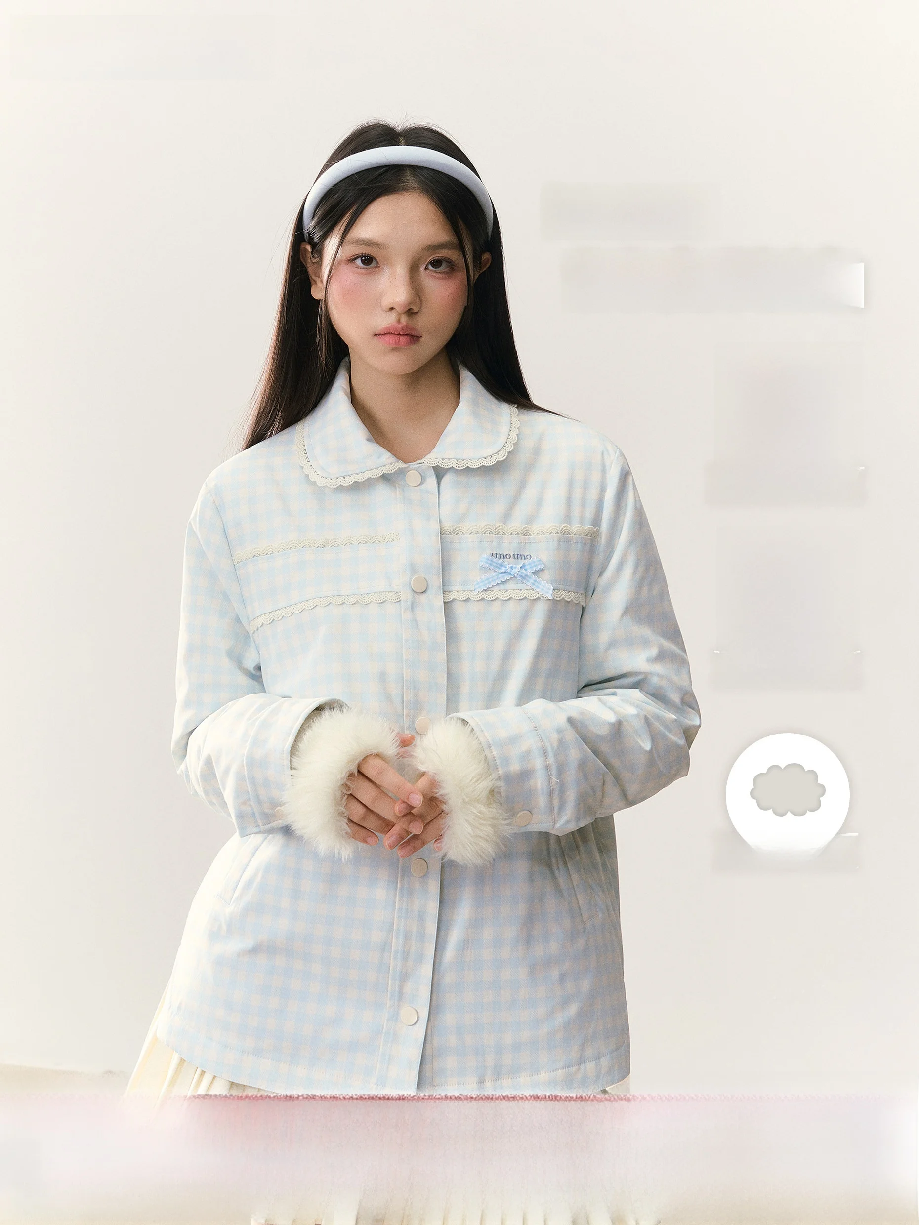 

Sweet id с узлом с принтом «Питер Пэн» и воротником вниз Jaet 90, белый Du down Umoumo, женский повседневный воротник из полиэстера Faion