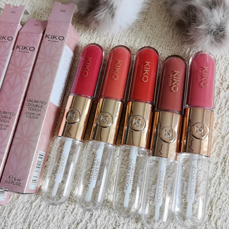 New KIKO Limited Edition Unlimited Double Touch Long-lasting Base Colour and Transparent Gloss Lip Gloss Lipsticks Beauty Makeup