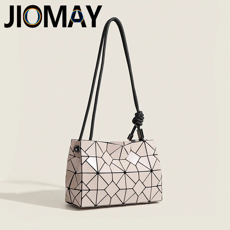 JIOMAY Shoulder Bags Personality Geometric Patterns Handbags for Women Lightweight Commute PVC Crossbody Beach Bag