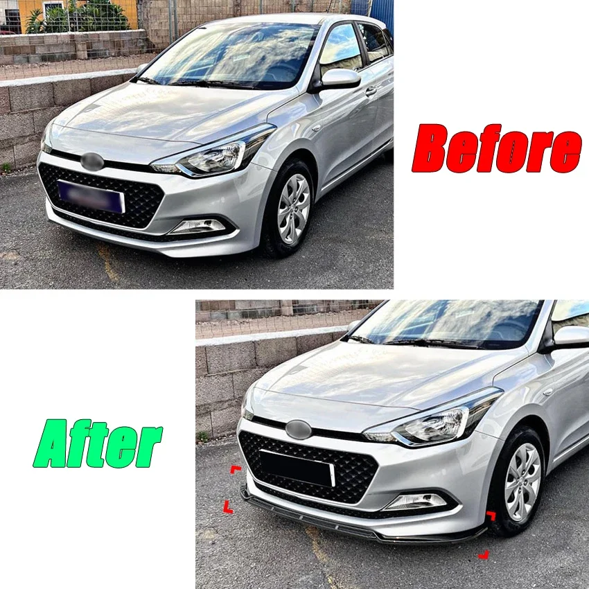 For Hyundai I20 MK2 2015-2017 Pre-facelift Front Bumper Lip Splitter Spoiler Diffuser Guard Cover Front Bumper Surround