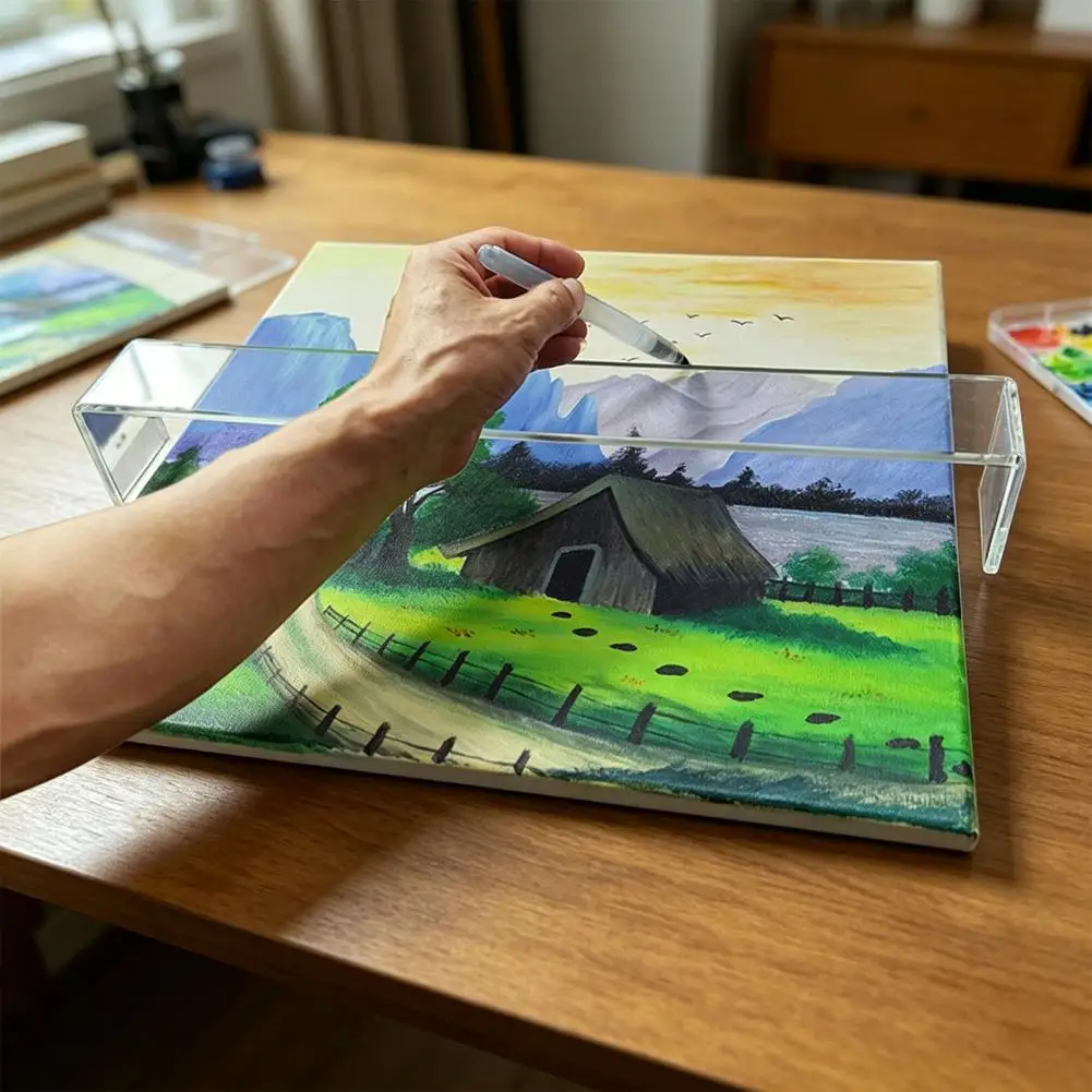 Adjustable Drawing Bridge Sturdy Acrylic Drawing Tool Artist Leaning Bridge Adjustable Hand Wrist Transparent for Precise