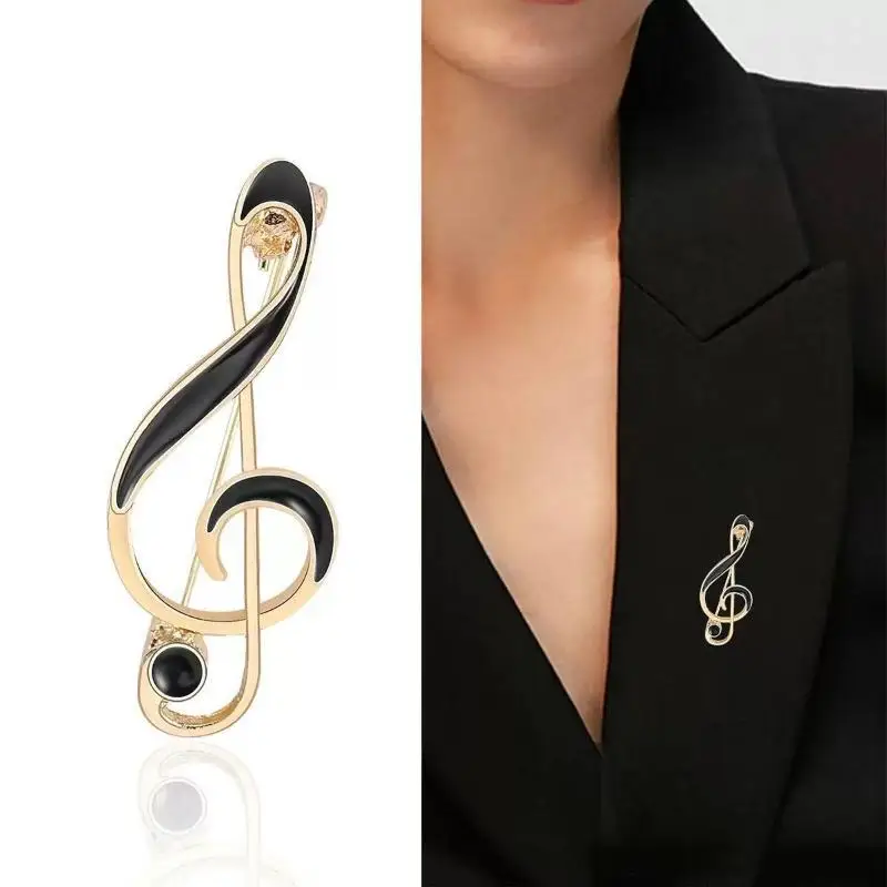 1 Pcs Music Note Brooch Treble Clef Enamel Metal Pin Musical Symbol Brooches For Women Suit Lapel Scarf Jewelry Gift