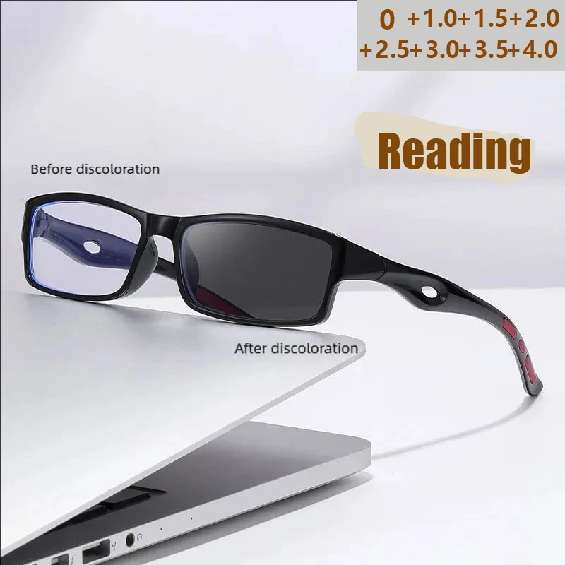 Lichtverfärbte Multi-Fokus-Lesebrille mit doppeltem Verwendungszweck für ältere Menschen, Lesebrille mit automatischer Zoom 8891