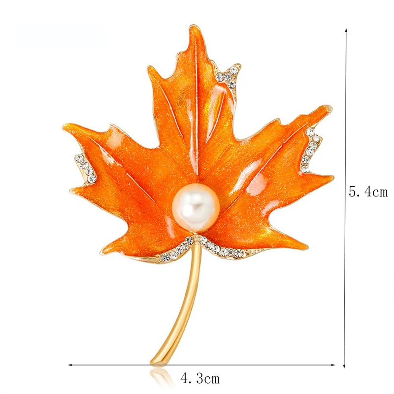 1 PCS maple leaves rhinestone boutonnier brooches women's high-end temperament chest flower accessories luxury clothes accessory