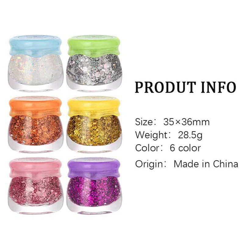 ABNG Eye Glitter อายแชโดว์เล็บ Body Face Glitter เจลยาวนานประกายเลื่อมเทศกาล Shinny ตกแต่ง Party