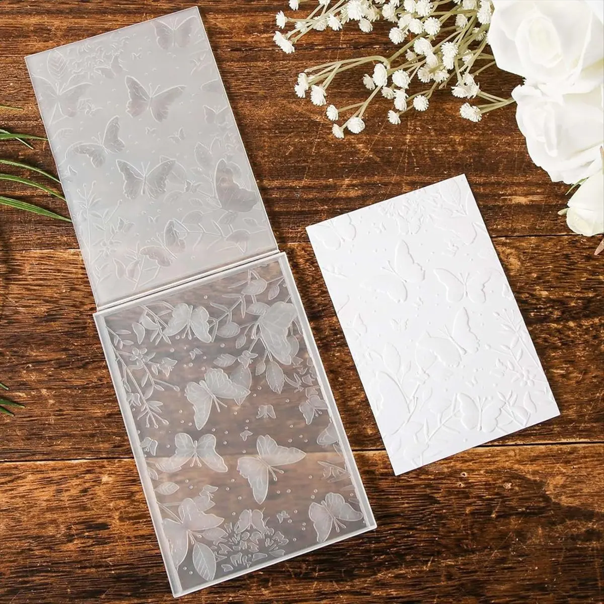 AA77 NEW  3D Embossing Folder, Textured Flower Leaf Butterfly Embossing Template, for Card Making Scrapbook Paper Crafts