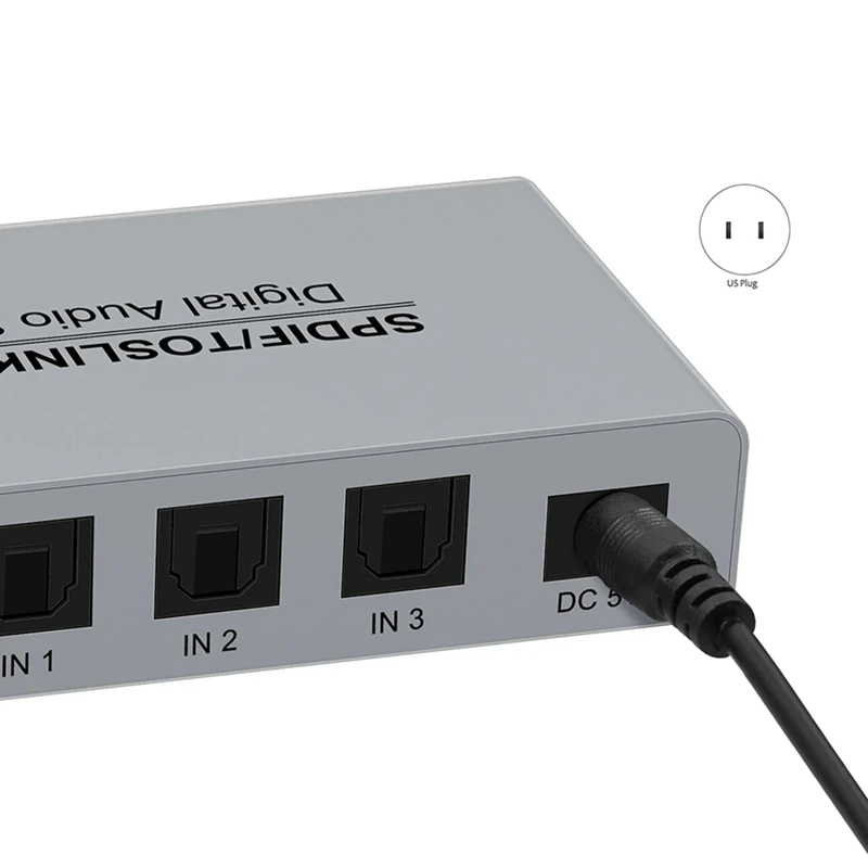 3-портовый цифровой оптический аудиопереключатель Toslink 3X1 с ИК-пультом дистанционного управления, алюминиевый переключатель SPDIF, простая в использовании вилка стандарта США