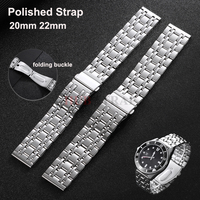20 22mm Stainless polished Steel Band Universal for Women Men's Sports Strap for Seiko for Tissot Straight Bracelet for Longines