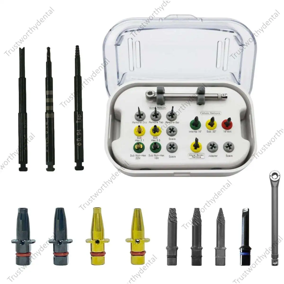 Dental RS Remove Broken Screw Extractor SOS Surgical Implant Tool Instrument Kit 13Pcs/Kit