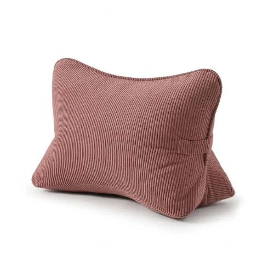 Pat. Pend. Corduroy Back Pillow for Sitting Up and Reading, Ergonomic Triangle Lumbar Support Cushion for Sofa, Armchair and Be