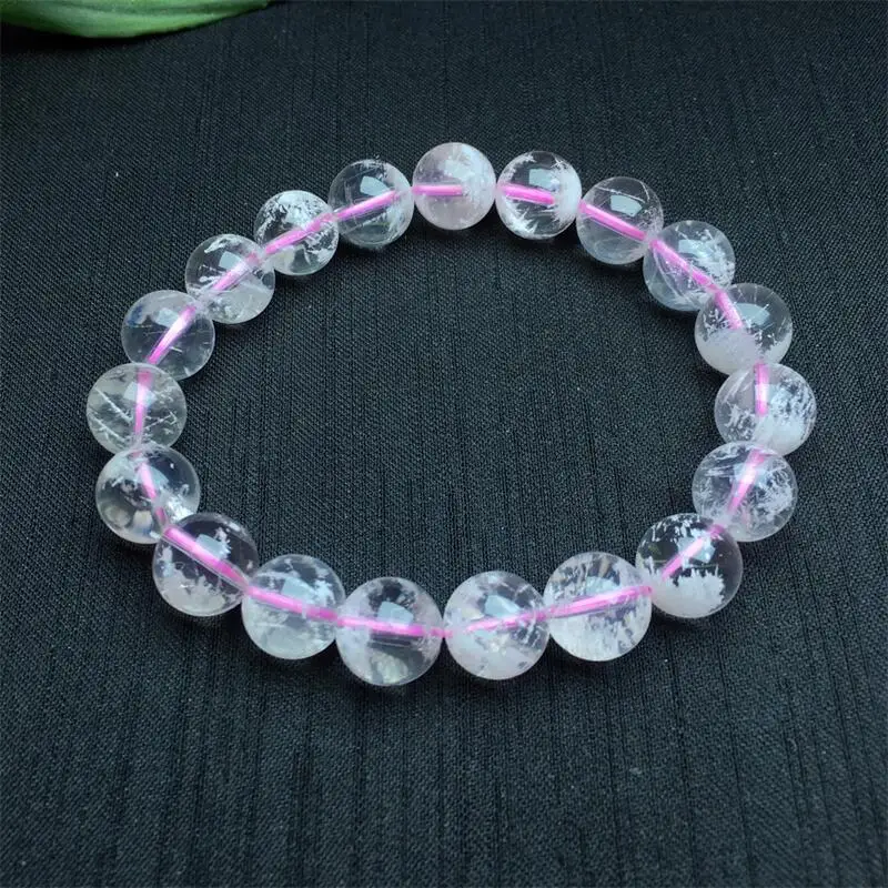 8MM Natural Pink Garden Quartz Bracelet Couple Energy Yoga Bracelet Men Women Healing Fengshui Jewelry Gift 1pcs