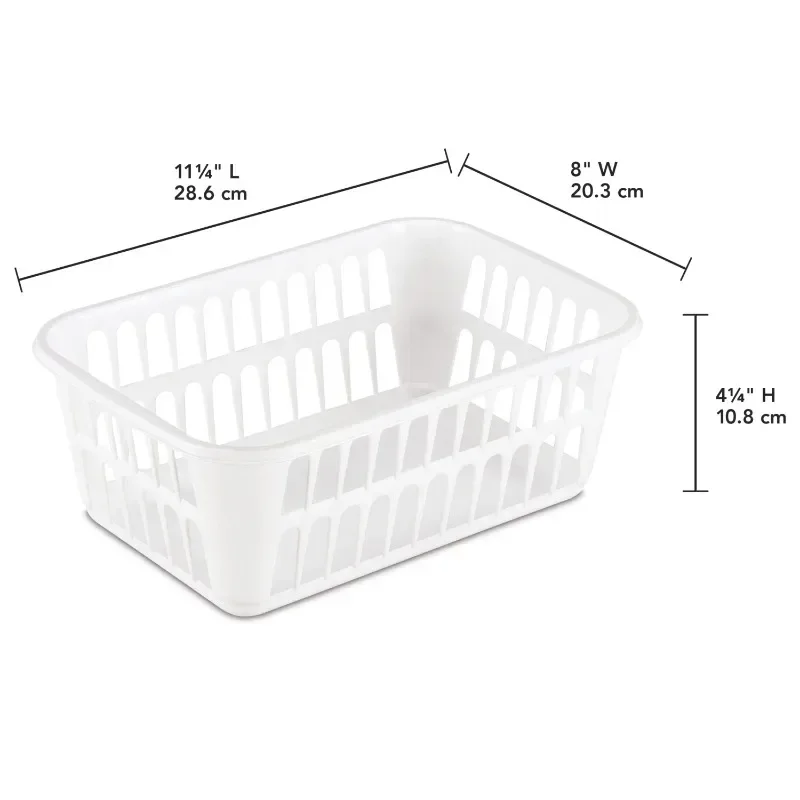 Sterilite Storage Basket, 11.25 x 8 x 4.25 inches, White