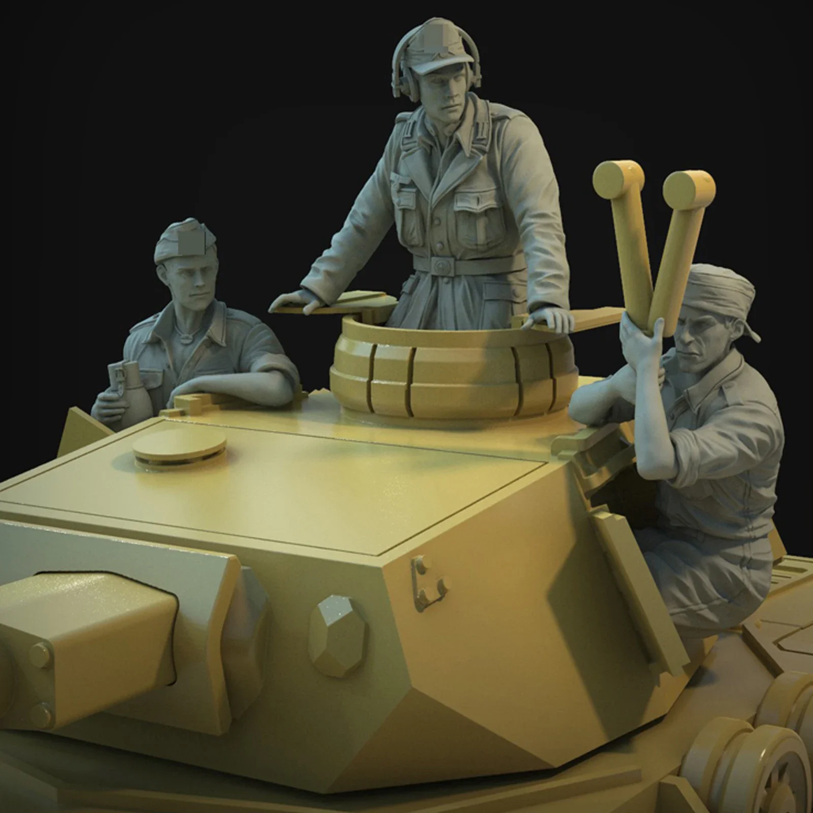 

1/35 Resin Model Kit German tank crew 3 Figures unpainted unassembled High quality character Toys model gifts for friends