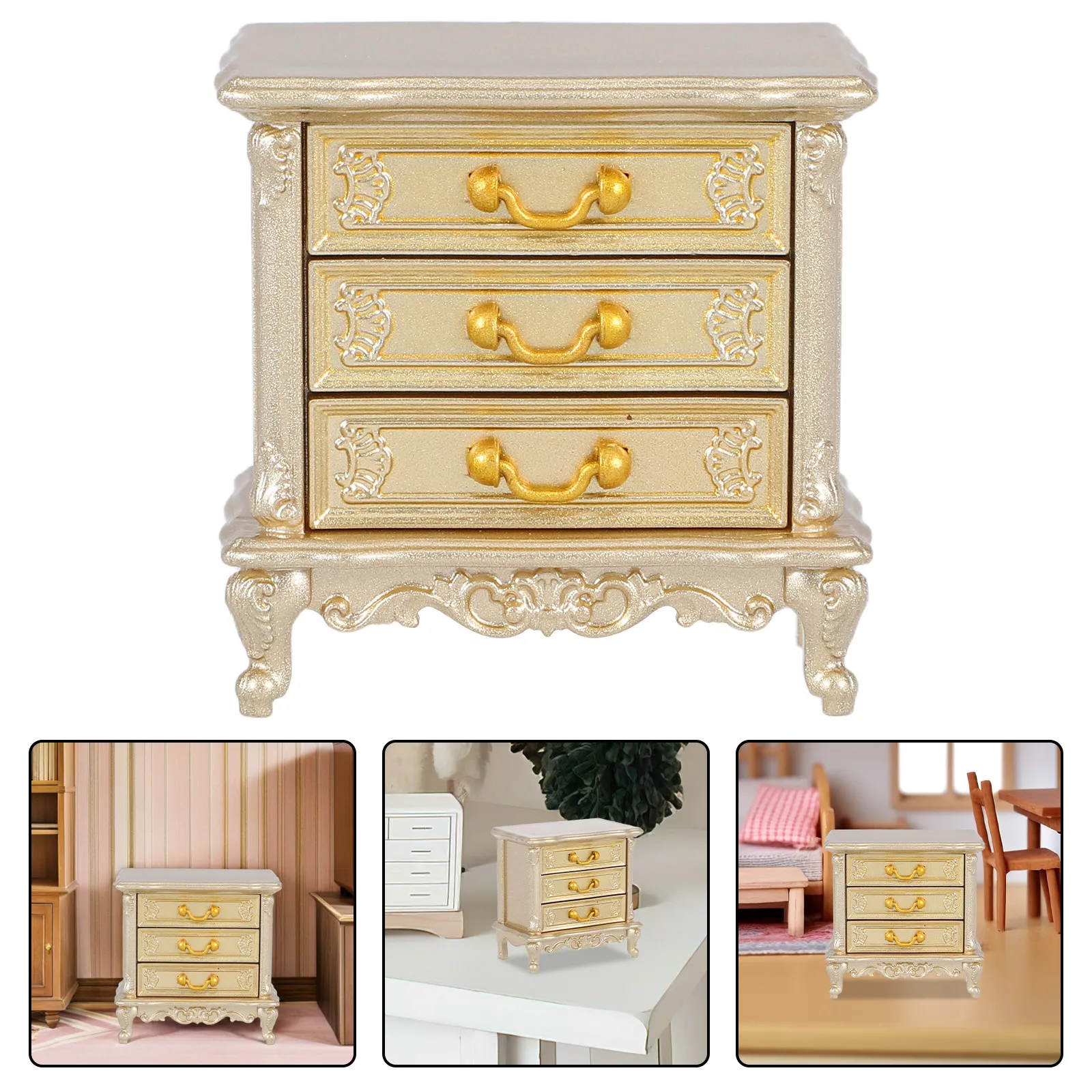 

Миниатюрный шкафчик для кукольного домика, деревянный, в винтажном стиле, декоративный, для хранения в малогабаритных помещениях, реалистичный, для спальни