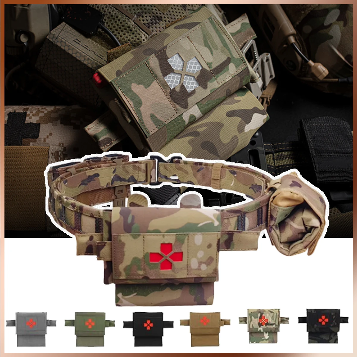 

Micro Trauma Kit Pouch IFAK Storage Pocket Quick Release EMTMedical Emergency First Aid Kits Tactical MOLLE Belt Airsoft Hunt