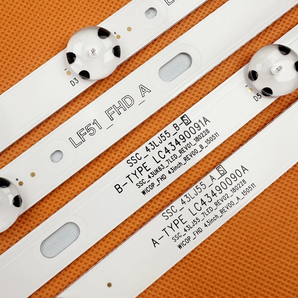 7LED LED backlight strip for 43LJ5500 43LJ5550 43LJ551C 43LK5700 43LK5750 43LK571C 43lj5500 43lj5550 43uj6300 43lj551c
