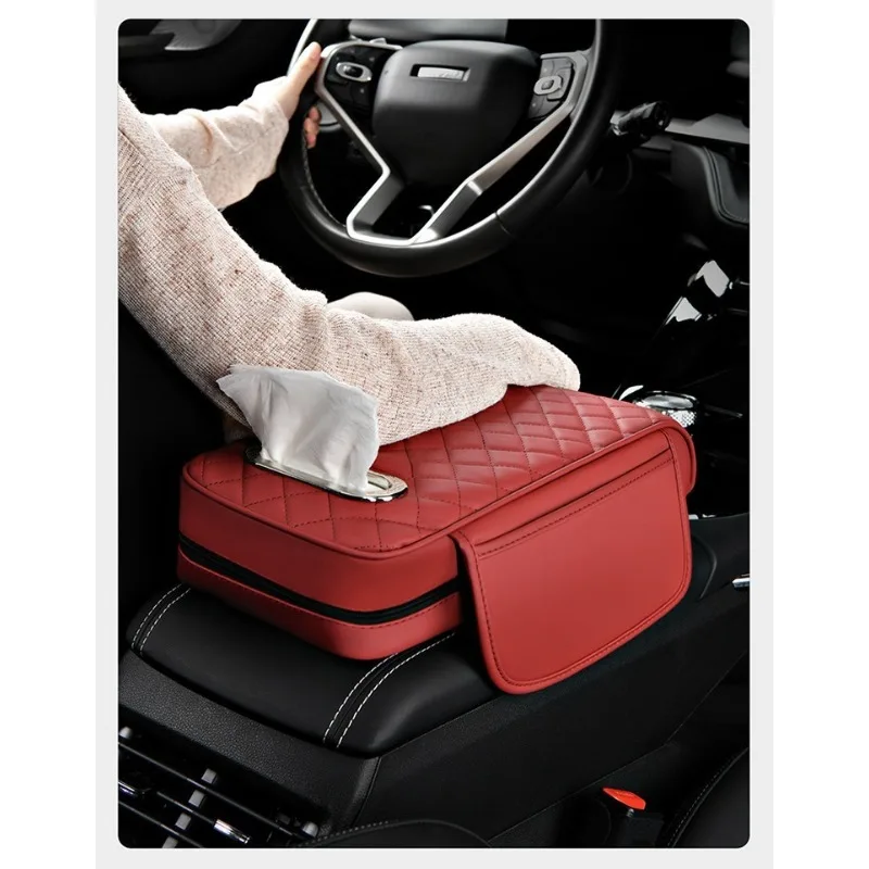 

Car Multifunctional Tissue Box Storage Box Armrest Box Car Heightening Cushion Tissue Box Festival Hit Gift Car Armrest Cushion