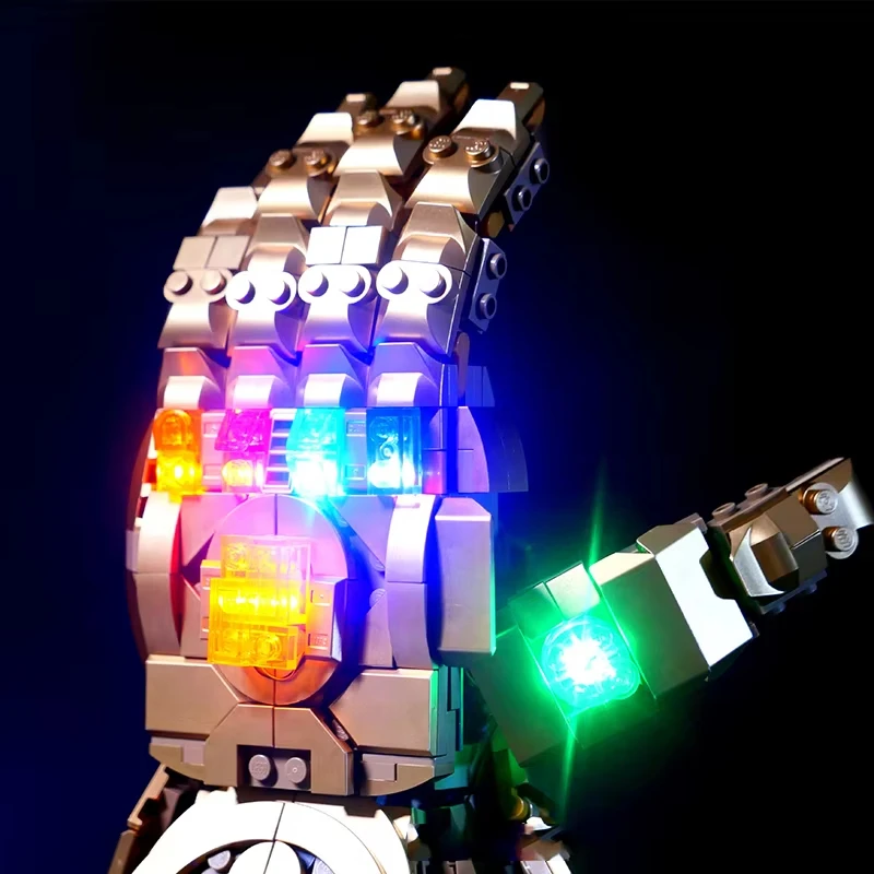 مجموعة إضاءة LED RC DIY لـ Lego 76191 Infinity Gauntlet مجموعة مكعبات البناء (ضوء LED فقط، بدون نموذج كتل)