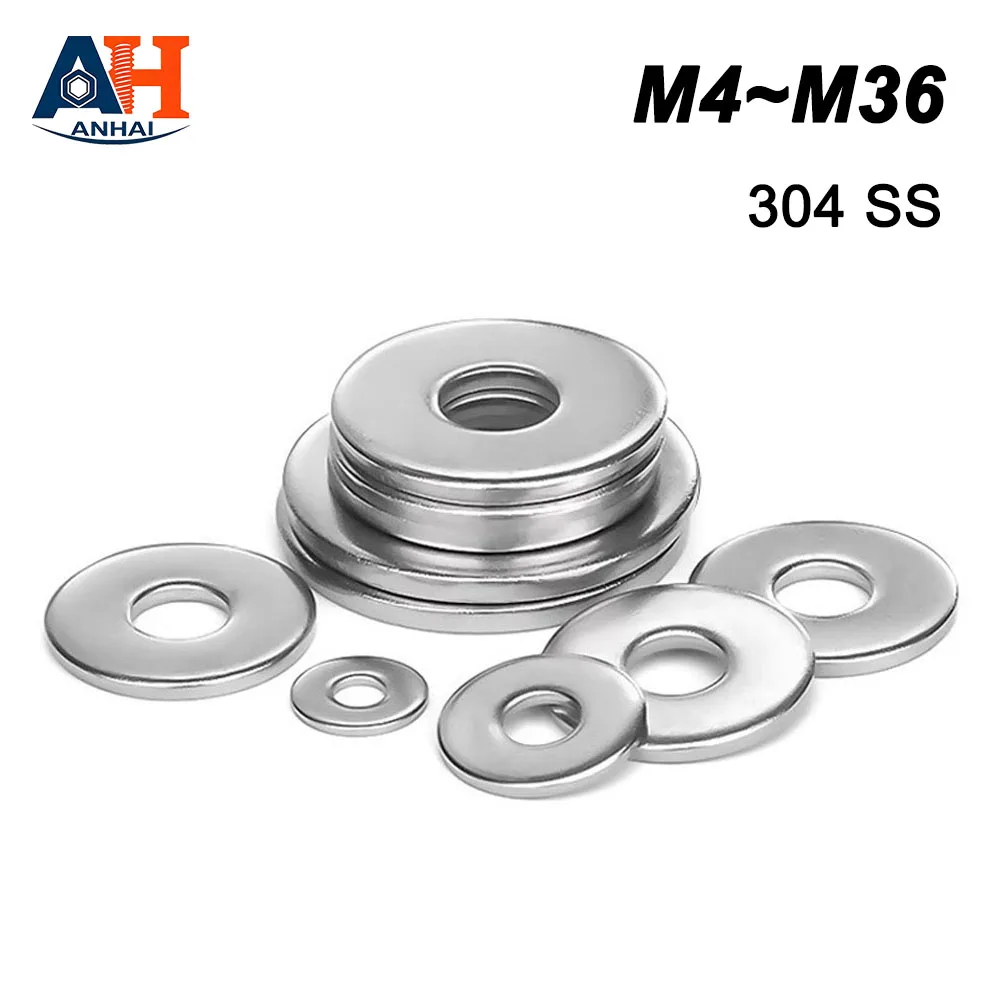 304 SS Gasket Ultra-thin Flat Washer Thickened Plain M4 M5 M6 M8 M10 M12 M14 M16 M18 M20 M22 M24 M33 M36